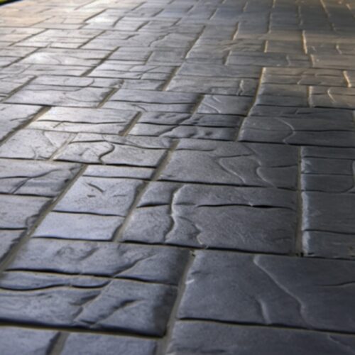 Stamped concrete flooring in outdoor areas