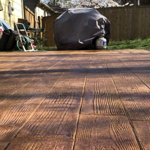 Stamped concrete flooring in outdoor areas